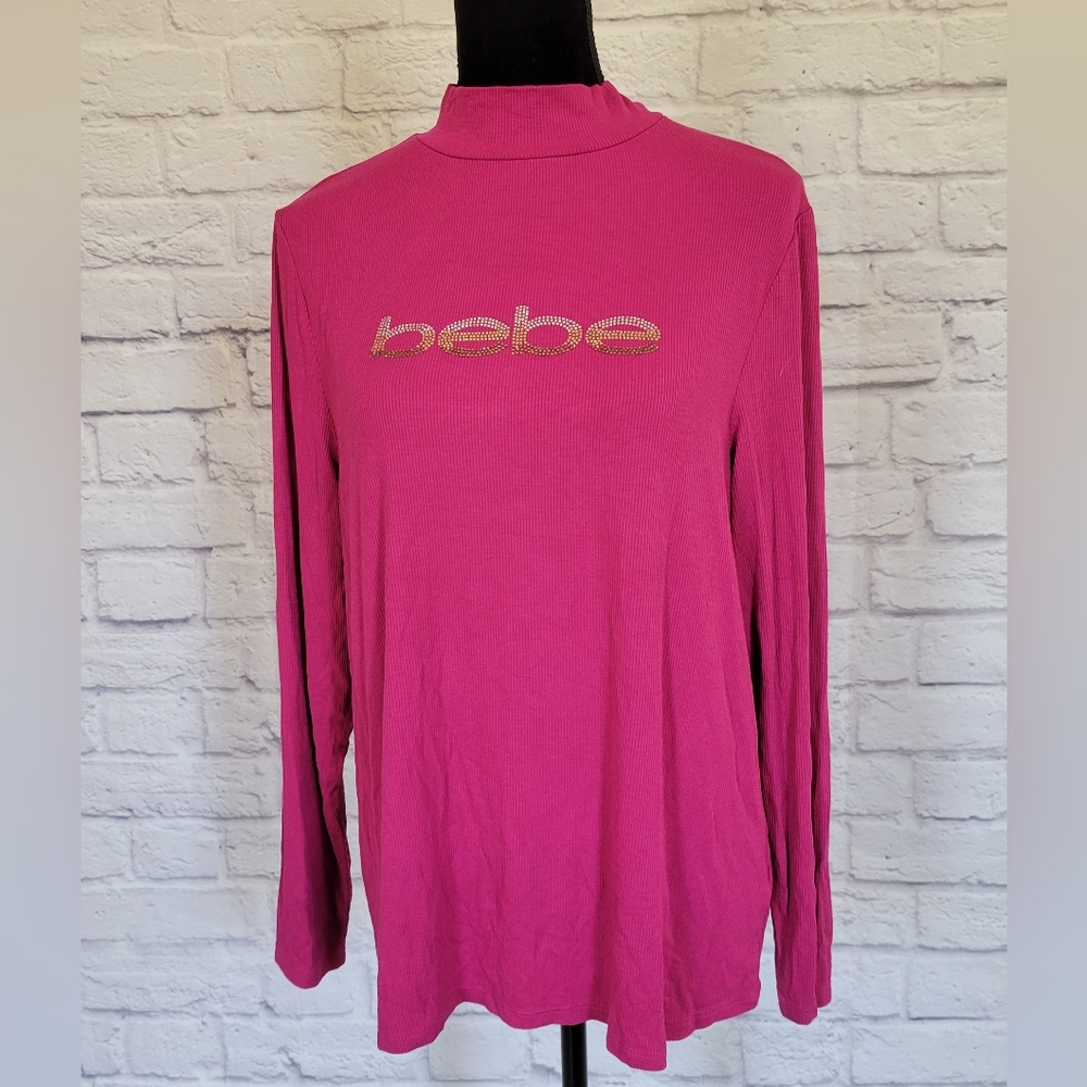 Bebe - Long Sleeve Open Back, Mock Turtleneck